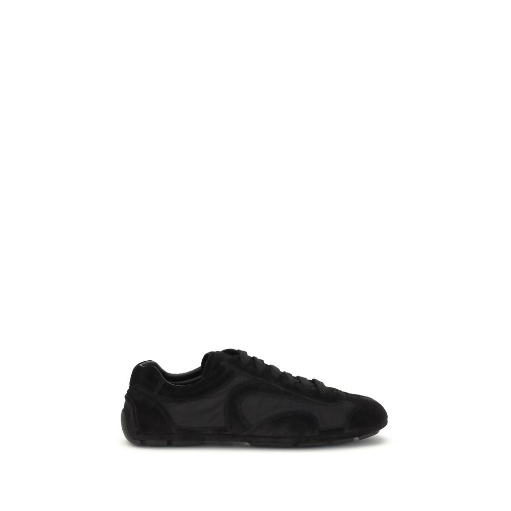 Prada Schwarze Bos Taurus Kalbsleder Sneaker