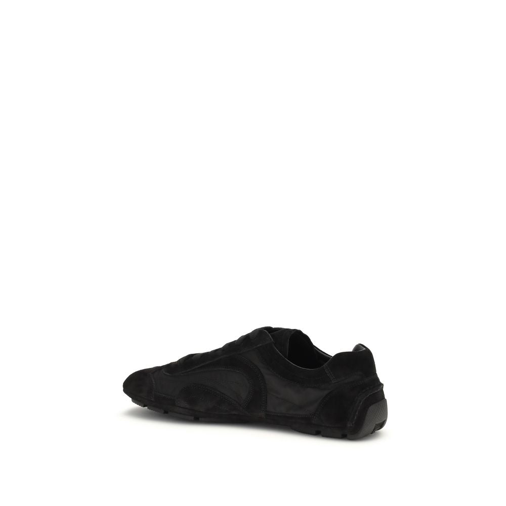Prada Schwarze Bos Taurus Kalbsleder Sneaker
