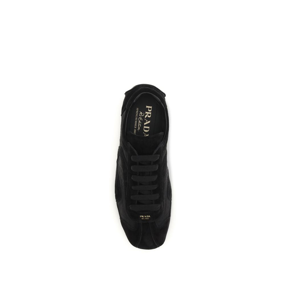 Prada Schwarze Bos Taurus Kalbsleder Sneaker