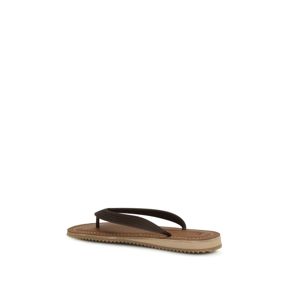 Miu Miu Braune Kalbsleder-Sandalen Bos Taurus