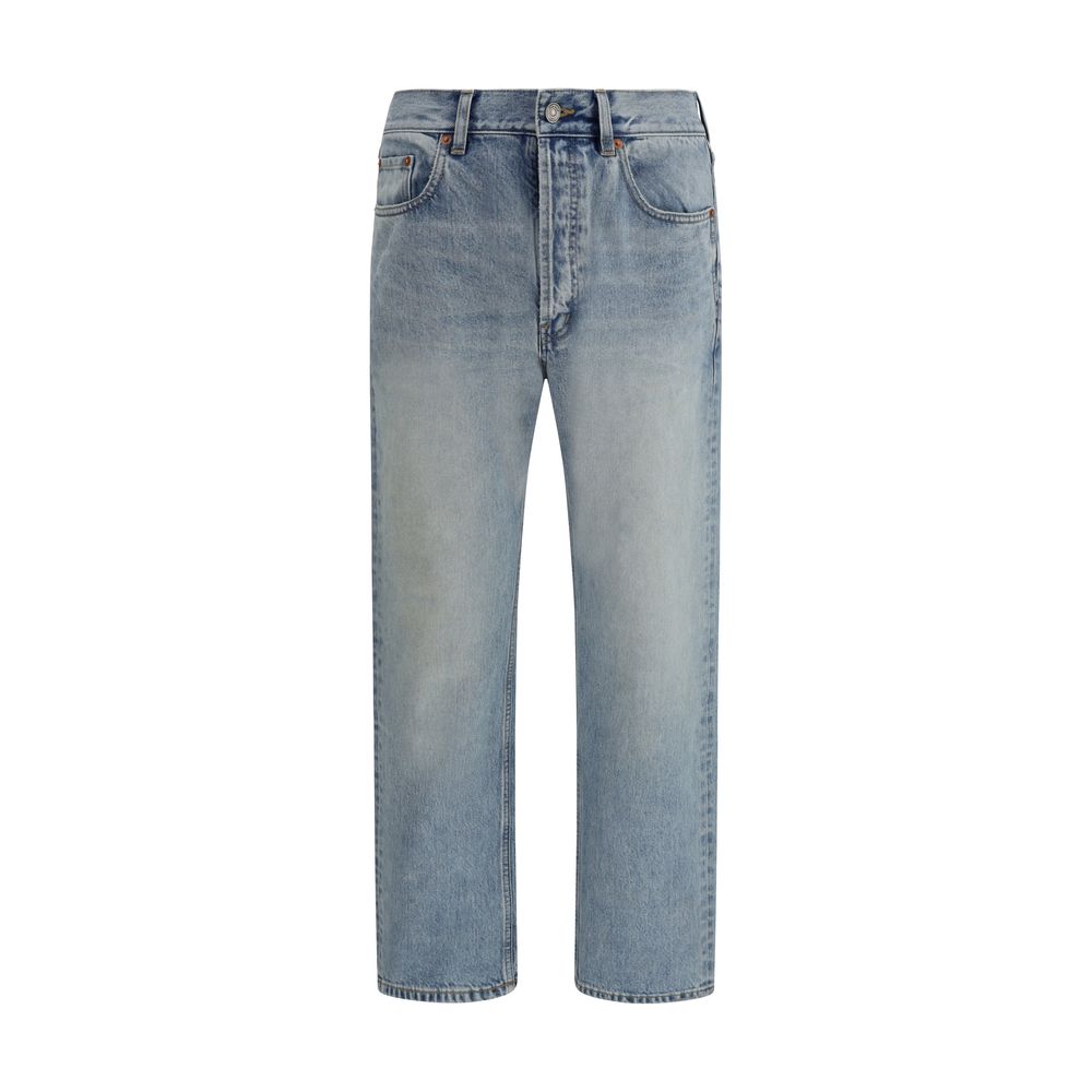 Saint Laurent Blaue Baumwoll-Jeans mit geradem Bein