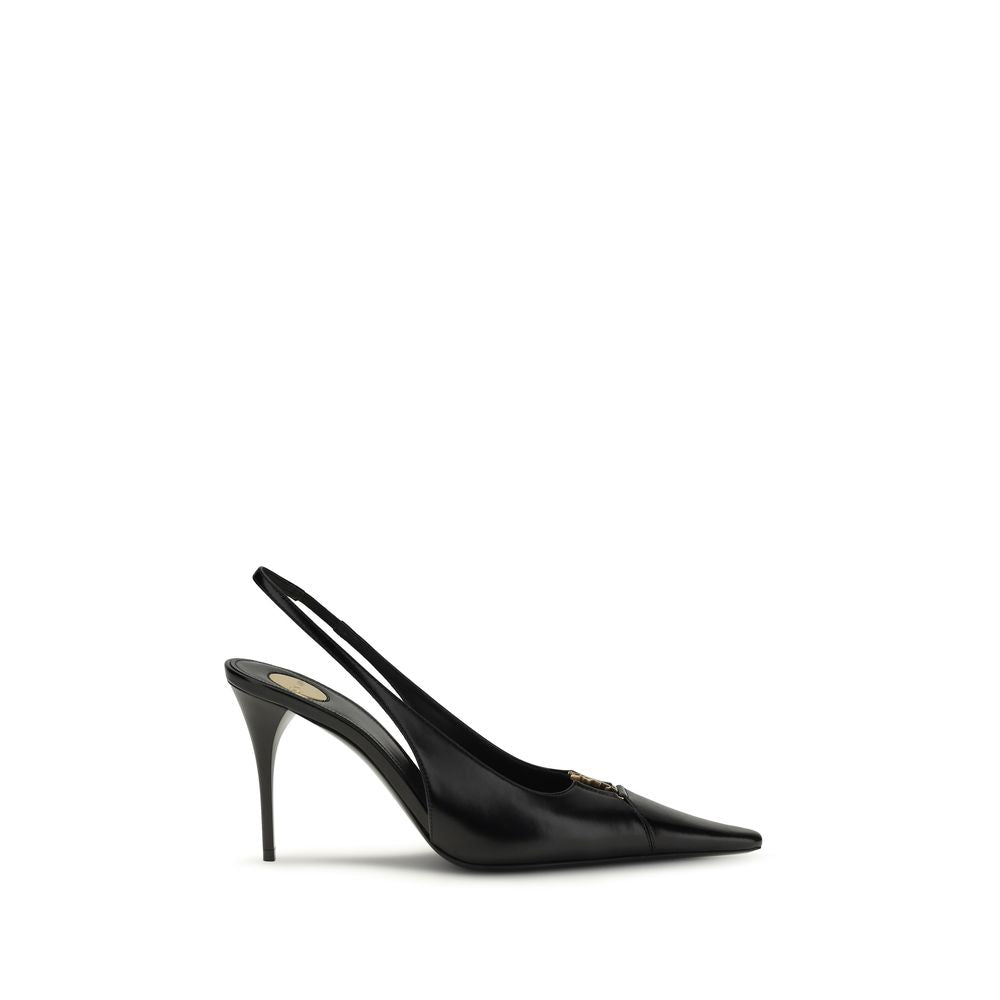 Saint Laurent Schwarze Pumps aus Kalbsleder Bos Taurus mit hohem Absatz
