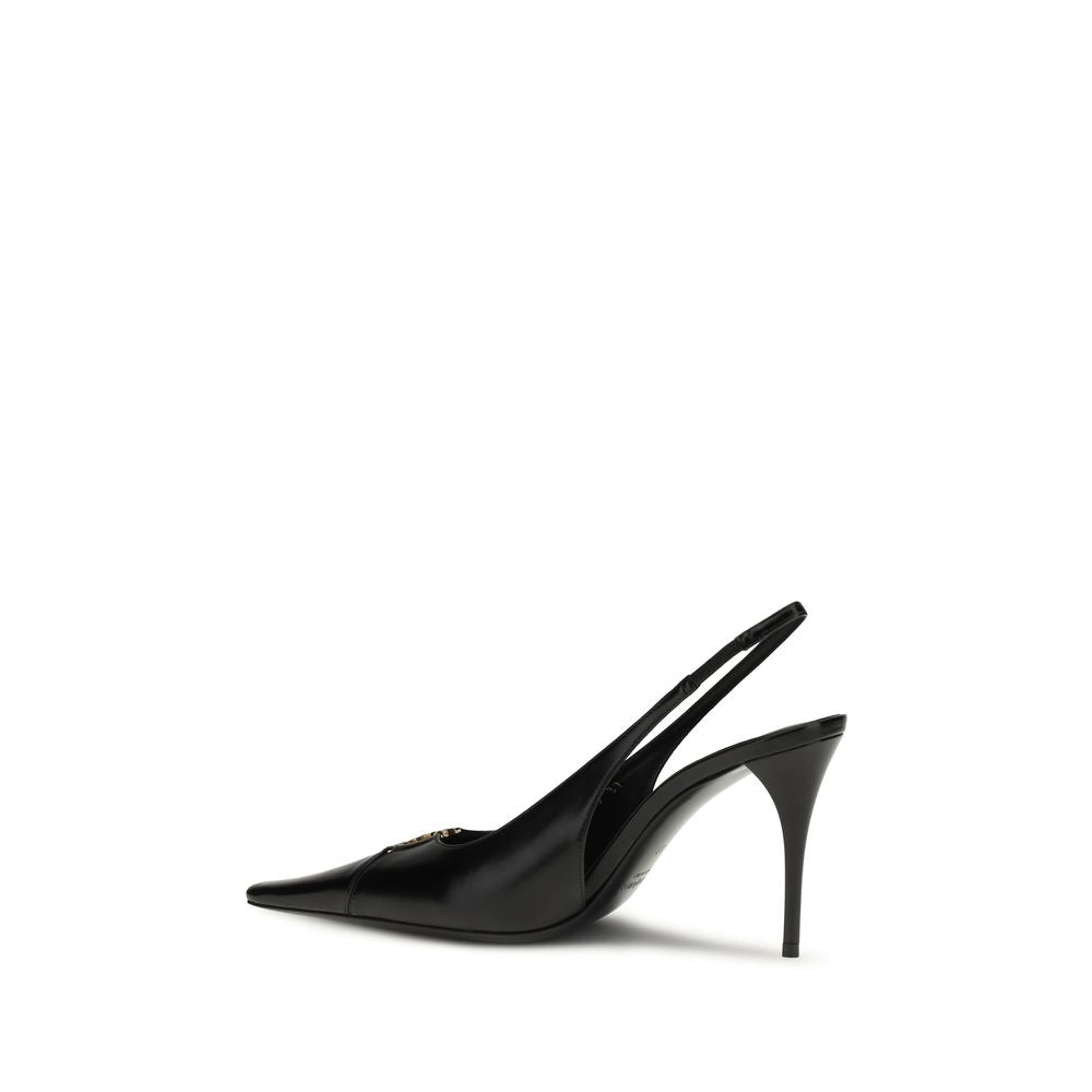 Saint Laurent Schwarze Pumps aus Kalbsleder Bos Taurus mit hohem Absatz