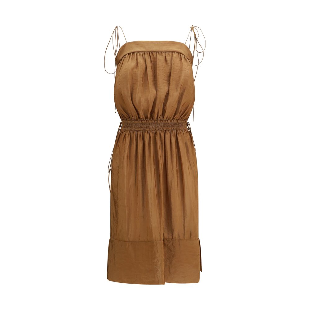 Saint Laurent Women's Beige Polyester Casual Dress
