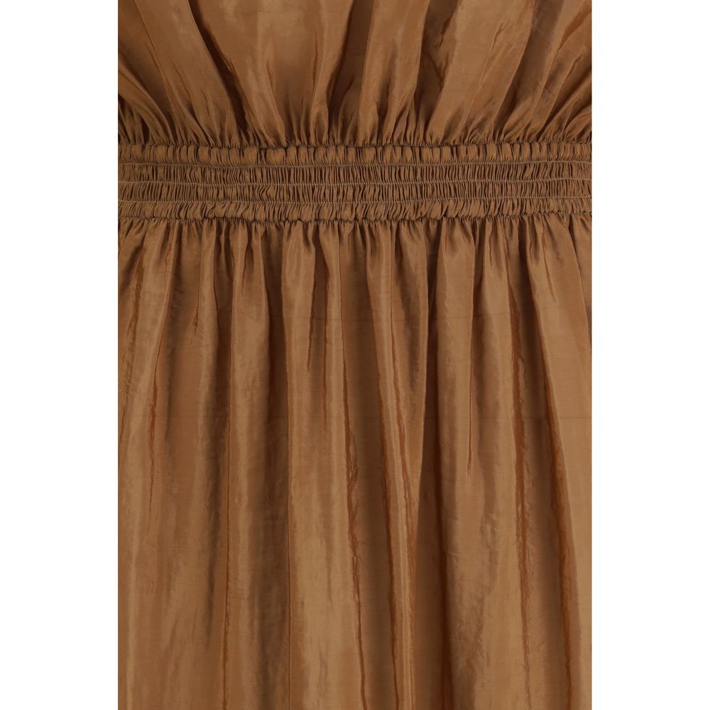 Saint Laurent Women's Beige Polyester Casual Dress