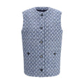 Gucci Blaue ärmellose Baumwolljacke