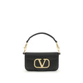 Valentino Garavani Schwarze Bos Taurus Kalbsleder Schultertasche