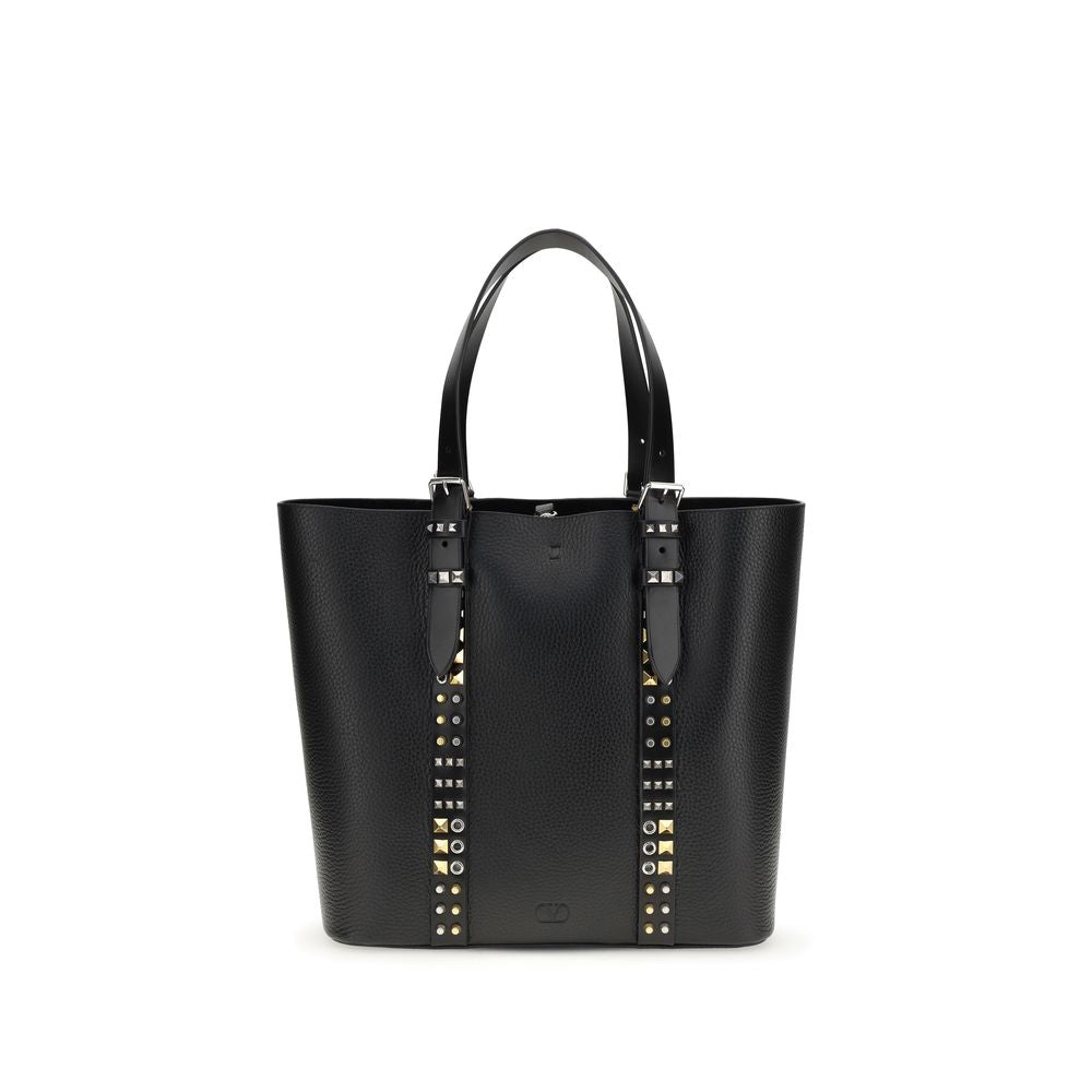 Valentino Garavani Schwarze Kalbsleder Bos Taurus Schultertasche