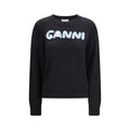 Ganni Grauer Pullover aus Merinowolle