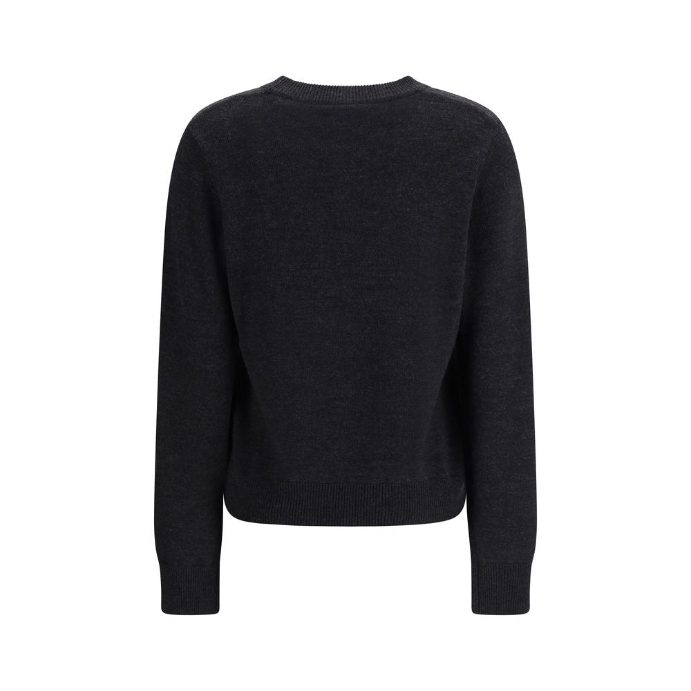 Ganni Grauer Pullover aus Merinowolle