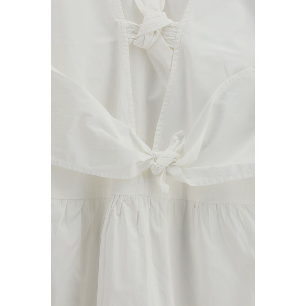 Ganni Weißes Baumwoll-Freizeitkleid