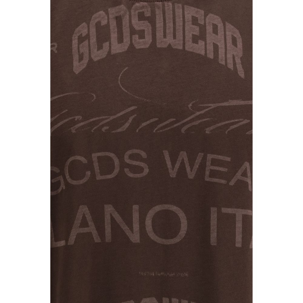 GCDS Braunes Baumwoll-T-Shirt