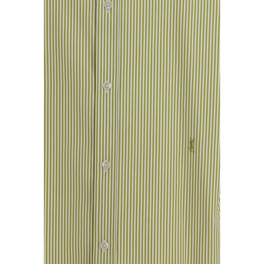 Saint Laurent Zweifarbige Baumwoll-Musterhemd