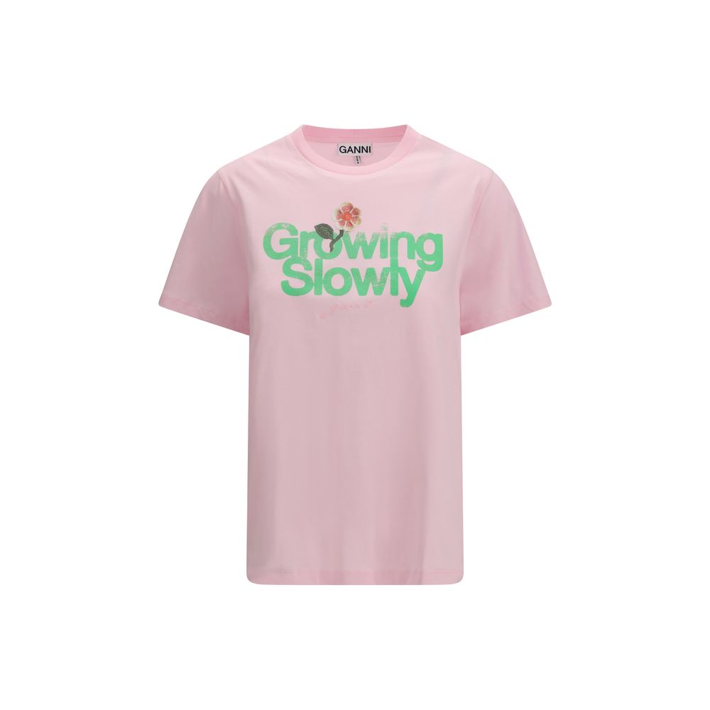 Ganni Mehrfarbiges Baumwoll-T-Shirt