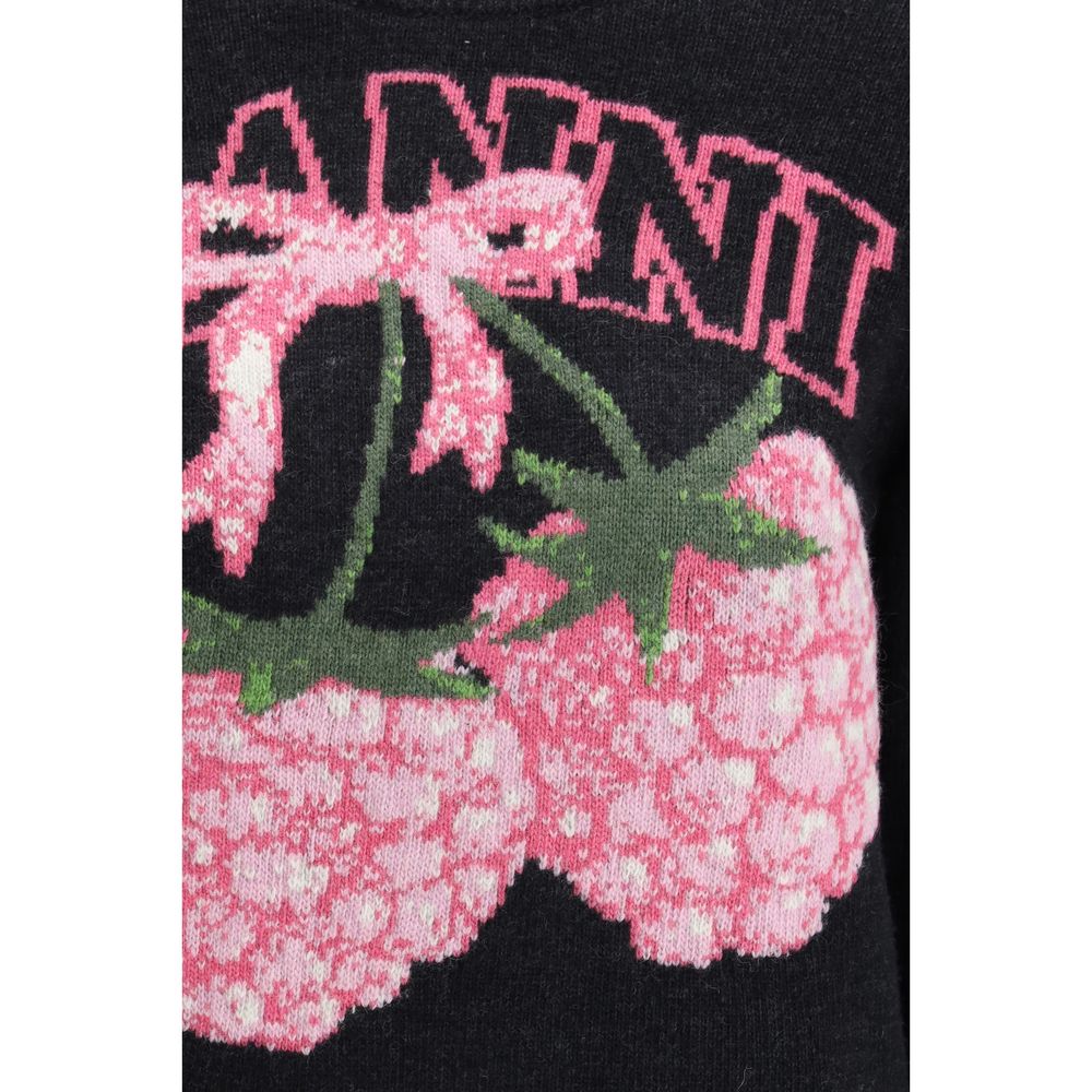 Ganni Graues Sweatshirt aus Polyamid