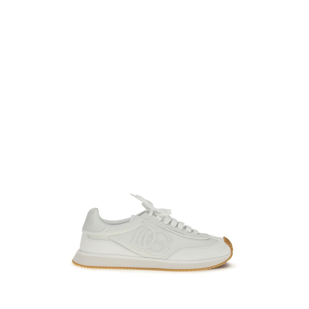 Dolce & Gabbana White Calfskin Bos Taurus Athletic Sneakers