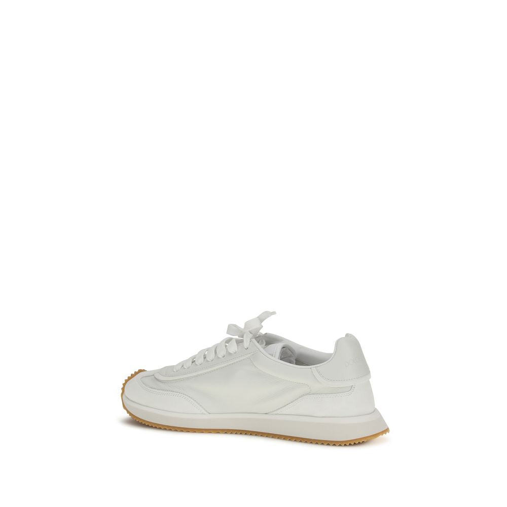 Dolce & Gabbana White Calfskin Bos Taurus Athletic Sneakers