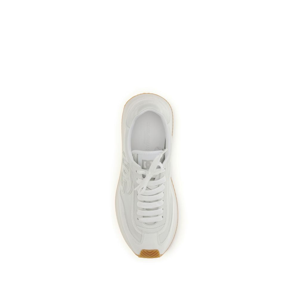 Dolce & Gabbana White Calfskin Bos Taurus Athletic Sneakers