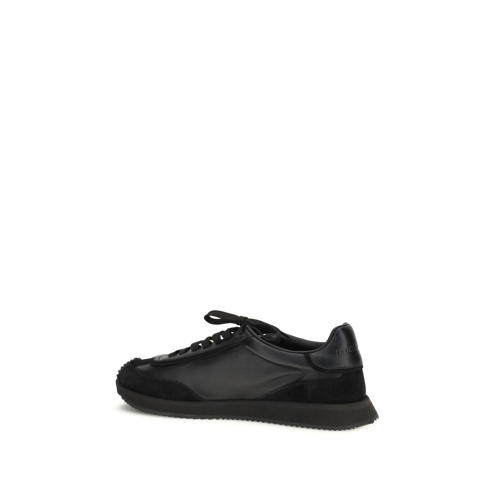 Dolce & Gabbana Schwarze Kalbsleder Bos Taurus Athletic Sneaker