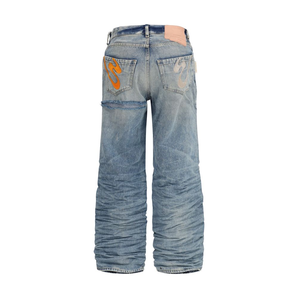 PDF Channel Blue Relaxed Fit Viscose Jeans