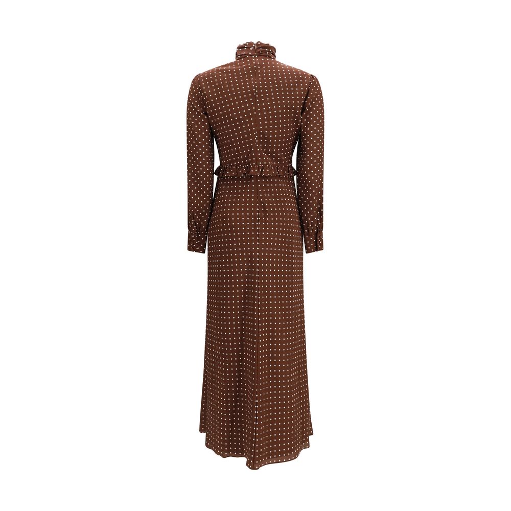 Alessandra Rich Braunes Hemdblusenkleid aus Acetat