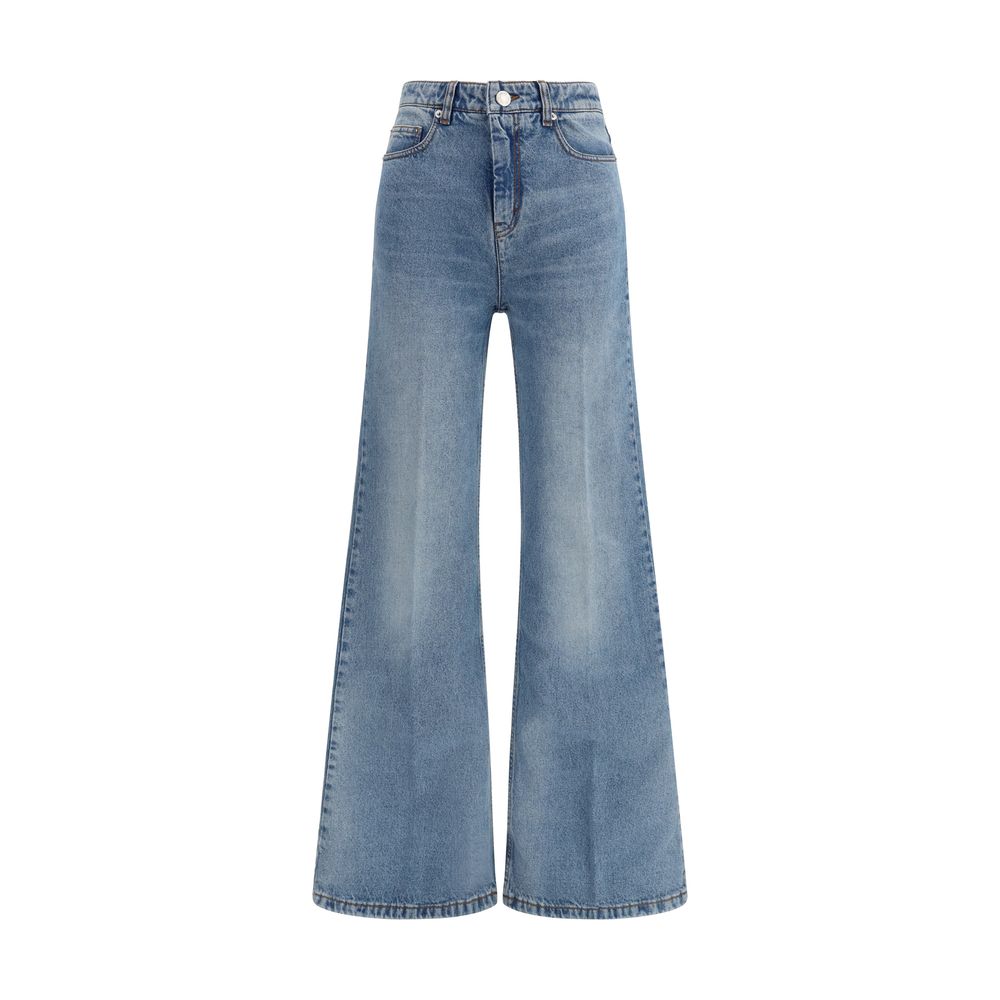 Ami Paris Blaue Baumwoll-Jeans mit ausgestelltem Bein