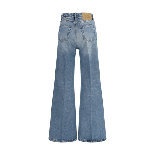 Ami Paris Blaue Baumwoll-Jeans mit ausgestelltem Bein