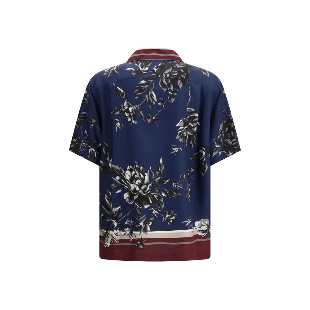 Dolce & Gabbana Blue Silk Patterned Shirt