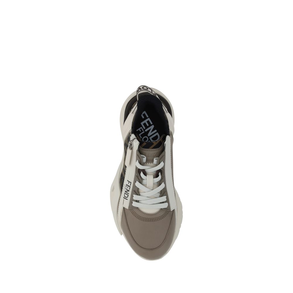 Fendi Braune Kalbsleder Bos Taurus Athletic Sneaker