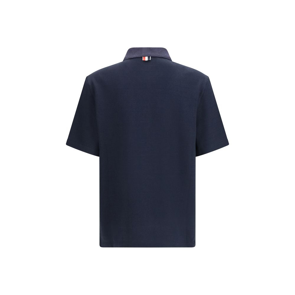 Thom Browne Blaues Baumwoll-Polohemd
