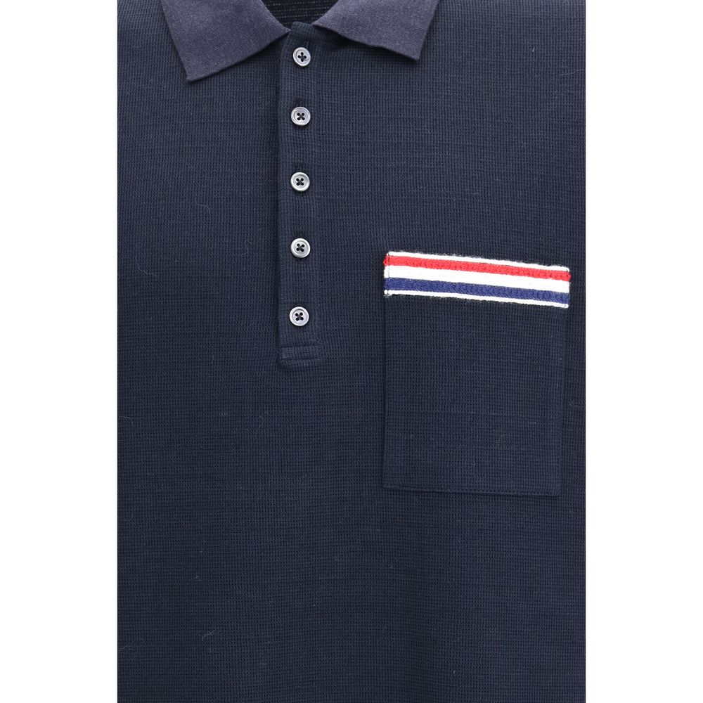 Thom Browne Blaues Baumwoll-Polohemd