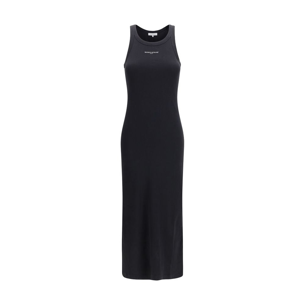 Maison Kitsuné Schwarzes Baumwoll-Freizeitkleid
