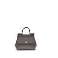 Dolce & Gabbana Graue Bos Taurus Kalbsleder Schultertasche