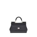 Dolce & Gabbana Schwarze Bos Taurus Kalbsleder Schultertasche