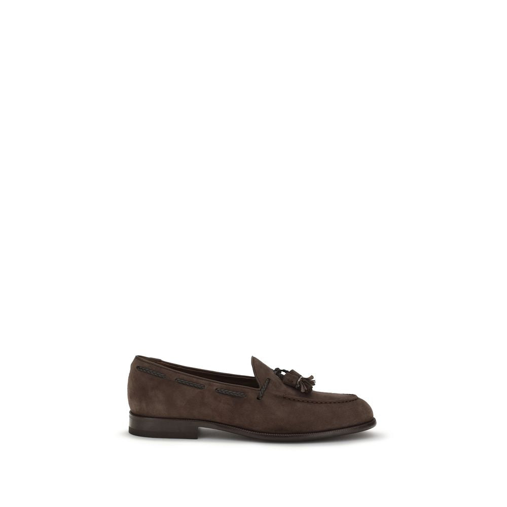 Fratelli Rossetti Brown Calfskin Bos Taurus Slipper Loafers