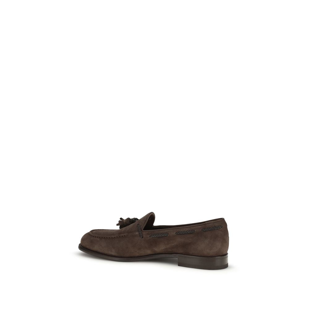 Fratelli Rossetti Brown Calfskin Bos Taurus Slipper Loafers