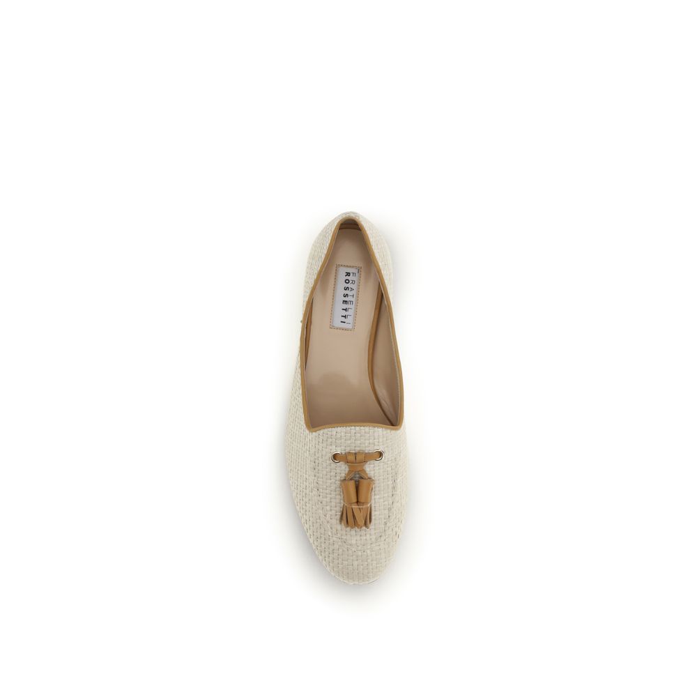 Fratelli Rossetti Beige Raffia Slipper Loafers