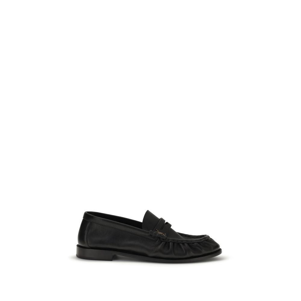 Saint Laurent Schwarze "Bos Taurus" Kalbsleder Loafer zum Hineinschlüpfen