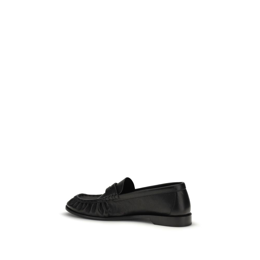 Saint Laurent Schwarze "Bos Taurus" Kalbsleder Loafer zum Hineinschlüpfen