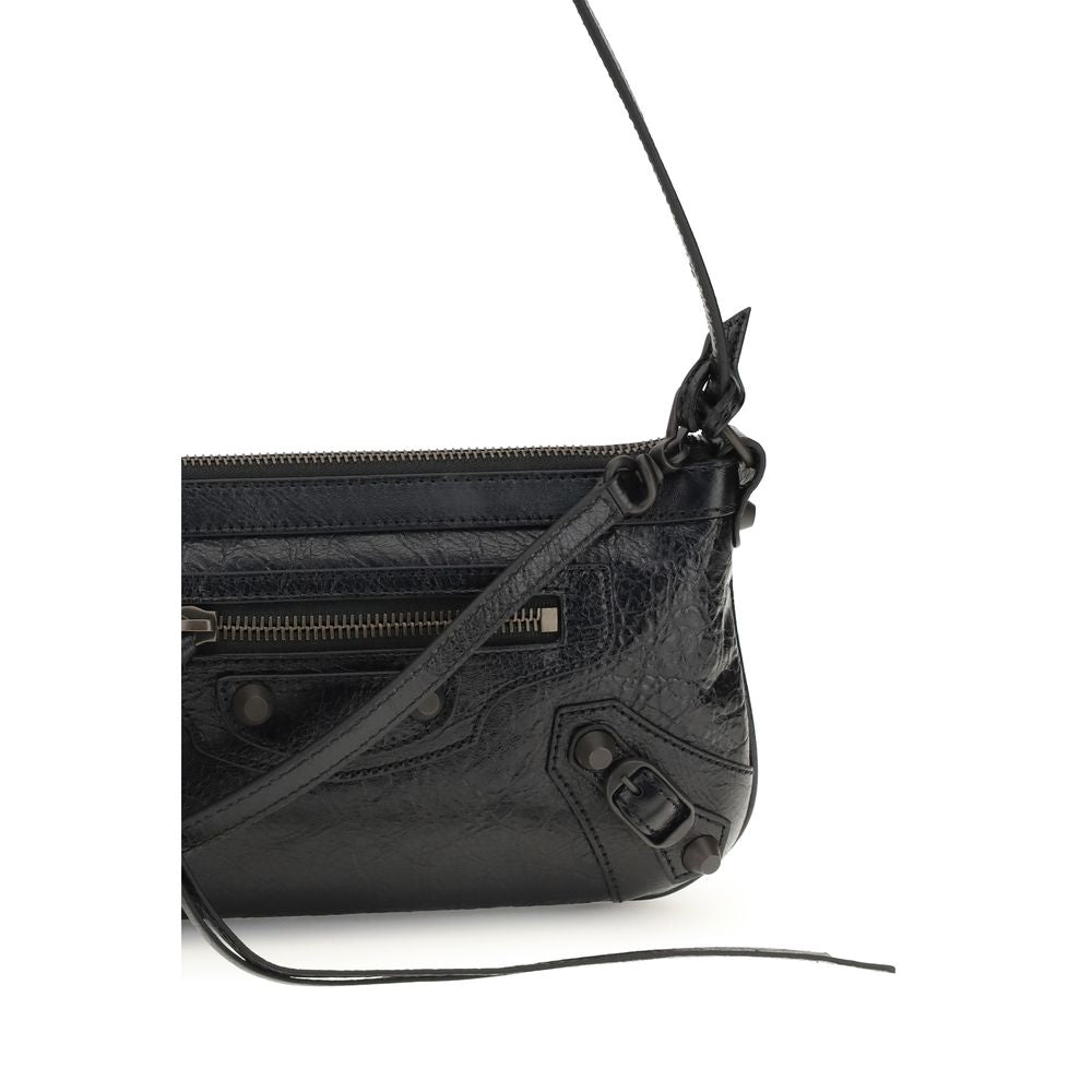Balenciaga Schwarze Lammleder Schultertasche Ovis Aries Aries