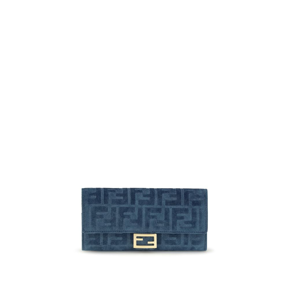 Fendi Blaue Geldbörse aus Baumwolle
