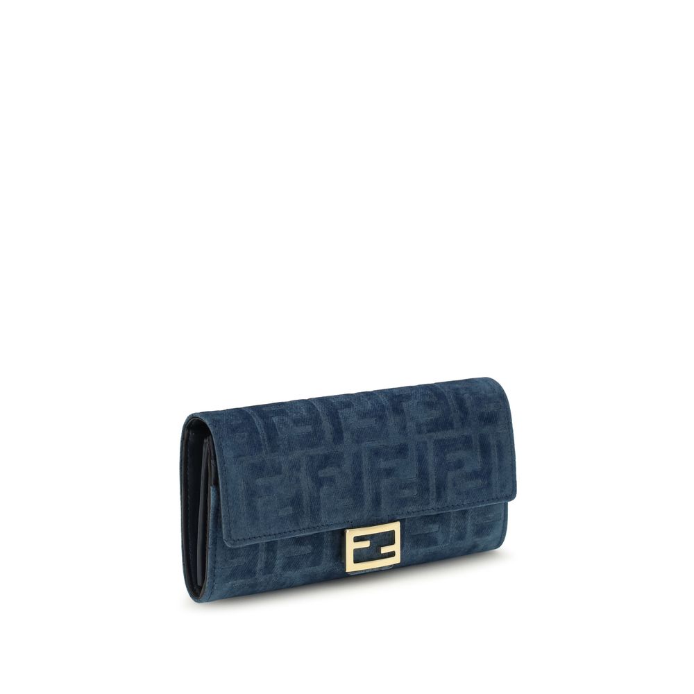 Fendi Blaue Geldbörse aus Baumwolle