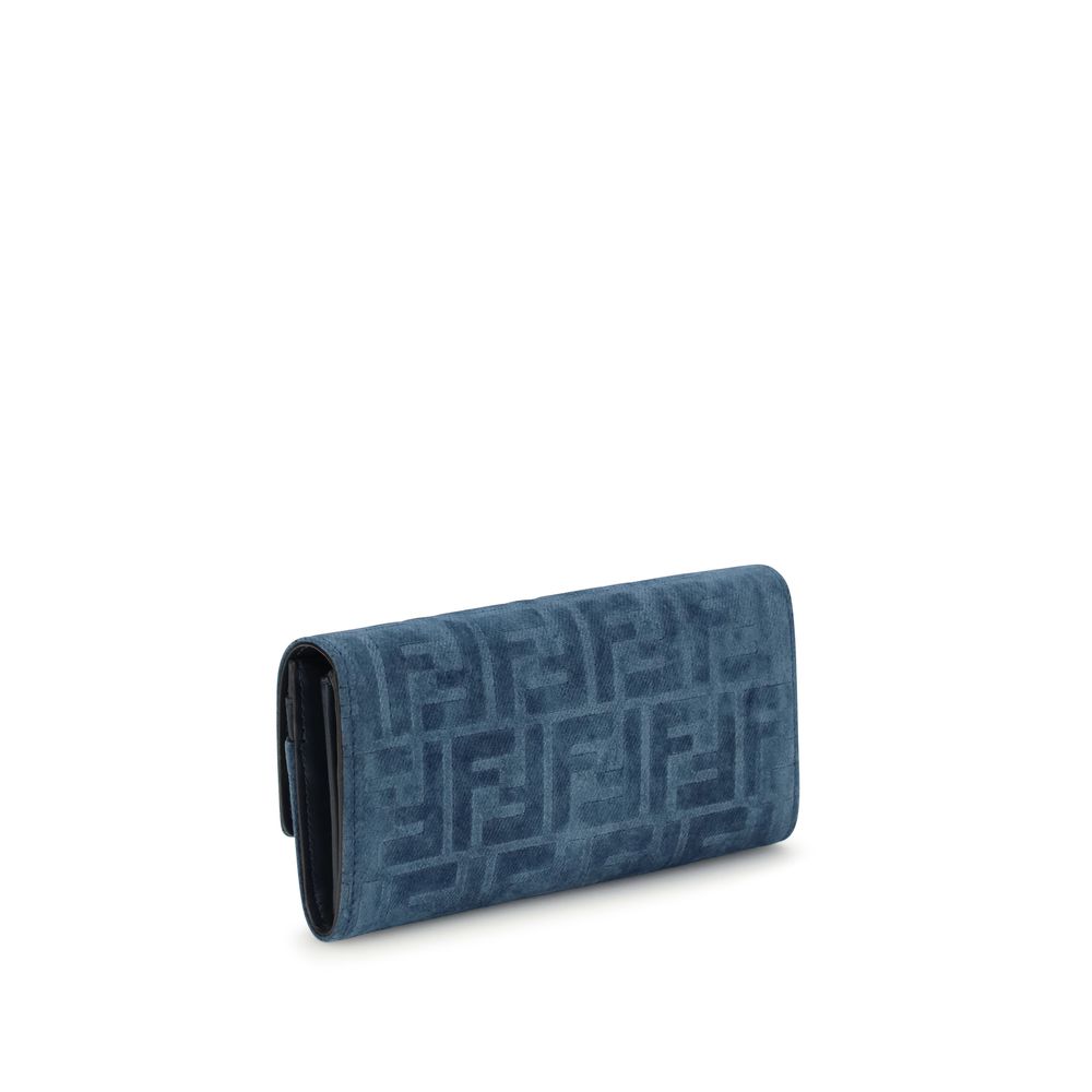 Fendi Blaue Geldbörse aus Baumwolle