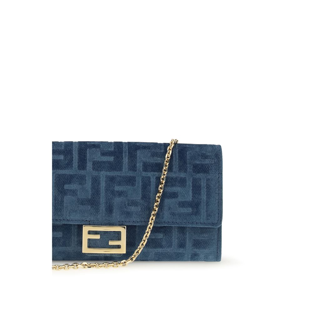 Fendi Blaue Geldbörse aus Baumwolle