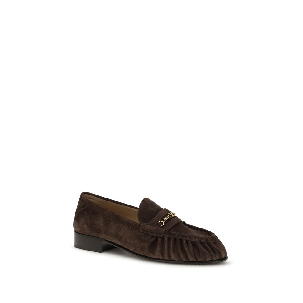 Valentino Garavani Brown Calf Leather Bos Taurus Slipper Loafers