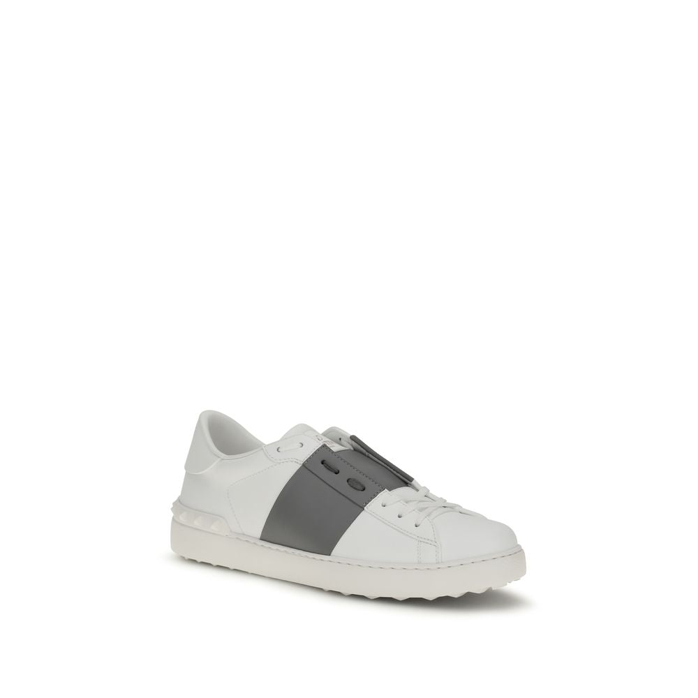 Valentino Garavani Weiße Low-Top-Sneaker aus Kalbsleder Bos Taurus
