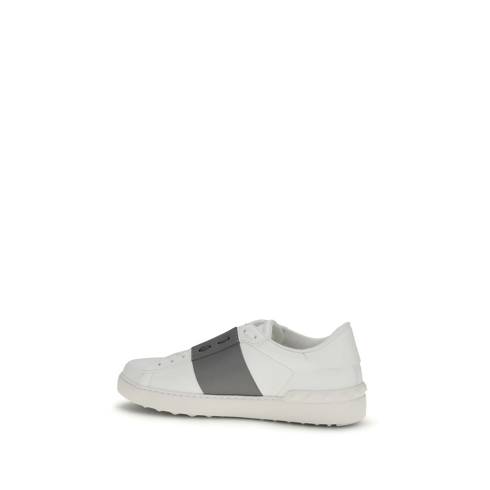 Valentino Garavani Weiße Low-Top-Sneaker aus Kalbsleder Bos Taurus