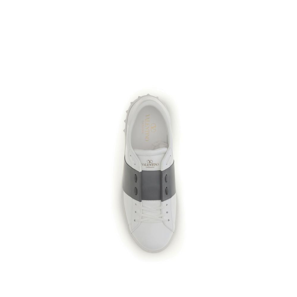 Valentino Garavani Weiße Low-Top-Sneaker aus Kalbsleder Bos Taurus