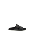 Dolce & Gabbana Black Bos Taurus Calfskin Flat Sandals