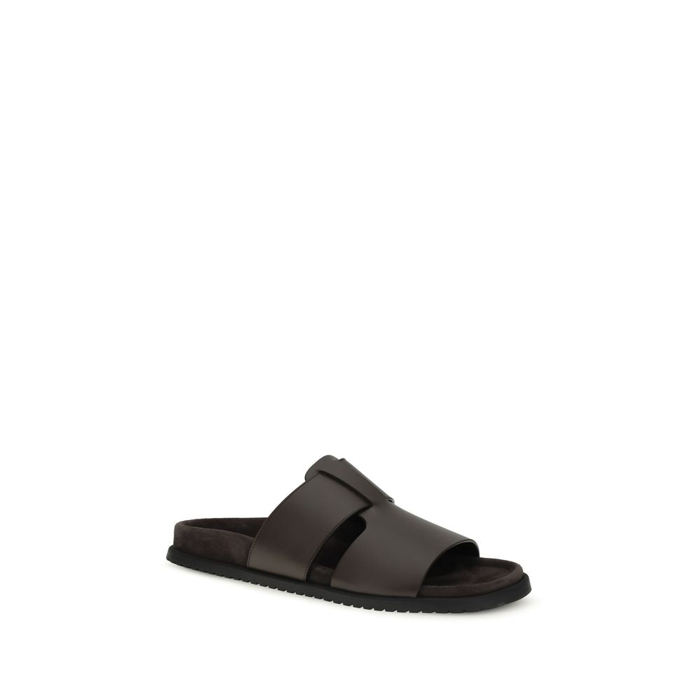 Dolce & Gabbana Braune Kalbsleder-Sandalen Bos Taurus